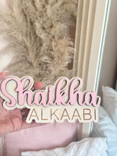 Load image into Gallery viewer, Personalized Double-Layer Wooden Name Sign – Two-Line Design
