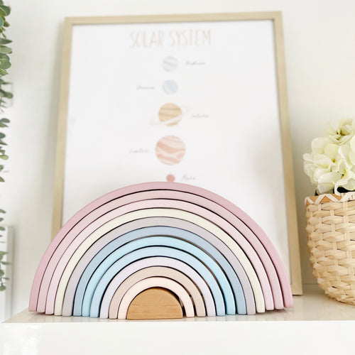 Wooden Rainbow (11 pcs) without center Piece - BEBIMINE LLC