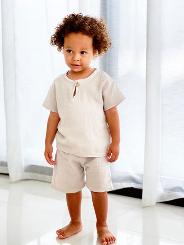 Summer Muslin Cotton Set LIGHT GREY - BEBIMINE LLC