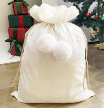 Load image into Gallery viewer, Luxury Velvet Santa Sack with Pom Moms- Personalized - BEBIMINE LLC
