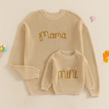 Load image into Gallery viewer, Family Matching Sweaters Mommy and Me Letter Embroidery- Pick your Color
