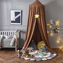 Load image into Gallery viewer, Battilo Bed Canopy Children&#39;s Tent Kids Bed Mosquito Net Round Dome Hanging Indoor Outdoor Castle Play Tent Kid Room Decora - BEBIMINE LLC
