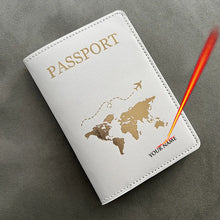 Load image into Gallery viewer, Cute Personalised Passport Cover with Names Engraved - Pick your color - BEBIMINE LLC
