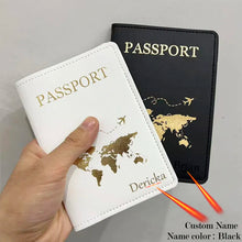 Load image into Gallery viewer, Cute Personalised Passport Cover with Names Engraved - Pick your color - BEBIMINE LLC
