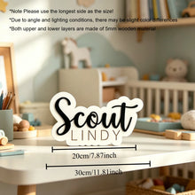 Load image into Gallery viewer, Personalized Double-Layer Wooden Name Sign – Two-Line Design
