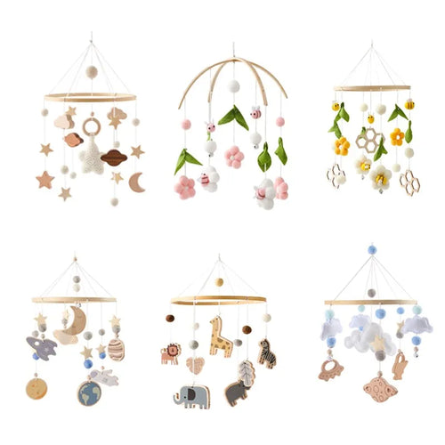 Wooden Mobile, Crib hanging Decor ,Bed Bell- Choose your Style - BEBIMINE LLC