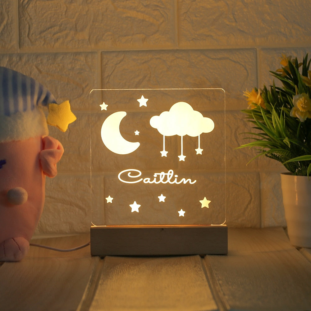 Personalised Night Light with Custom Name - Choose your Style - BEBIMINE LLC