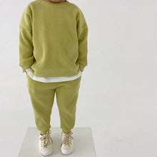 Load image into Gallery viewer, Waffle Cotton Set Sweatshirt+Pants 2pcs - Pick your Color - BEBIMINE LLC
