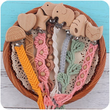 Load image into Gallery viewer, Handmade Macrame Pacifier Clip - Choose your Style - BEBIMINE LLC
