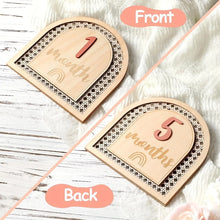 Load image into Gallery viewer, Wooden Milestone Card - Celebrate Baby&#39;s First Year and Pregnancy Journey with Adorable Birth Signs, Timeless Photo Props
