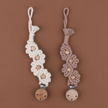 Load image into Gallery viewer, Handmade Macrame Pacifier Clip - Choose your Style - BEBIMINE LLC
