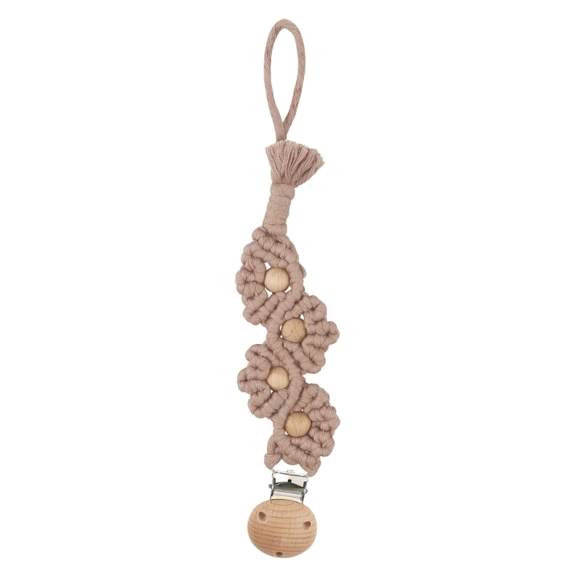 Handmade Macrame Pacifier Clip - Choose your Style - BEBIMINE LLC