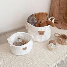 Load image into Gallery viewer, Embroidered with Name Cute Bear Storage Basket - BEBIMINE LLC
