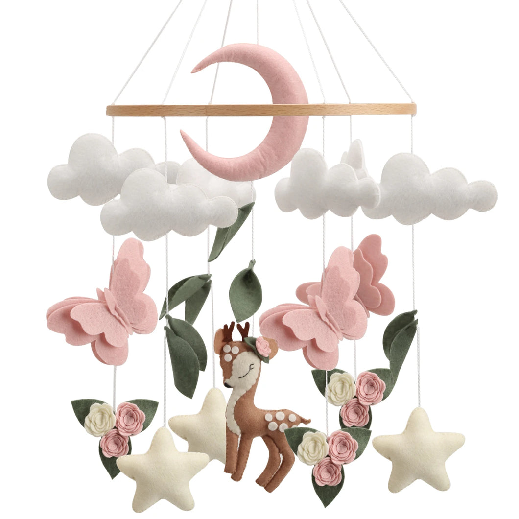 Deer Mobile for Crib  Baby Girl Nursery Decor