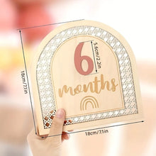Load image into Gallery viewer, Wooden Milestone Card - Celebrate Baby&#39;s First Year and Pregnancy Journey with Adorable Birth Signs, Timeless Photo Props
