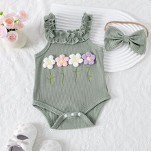 Load image into Gallery viewer, 3PCS  Flower Set with Romper, Pants and Headband
