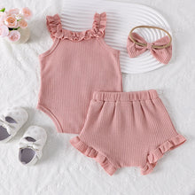 Load image into Gallery viewer, 3PCS  Flower Set with Romper, Pants and Headband
