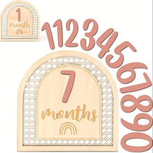 Load image into Gallery viewer, Wooden Milestone Card - Celebrate Baby&#39;s First Year and Pregnancy Journey with Adorable Birth Signs, Timeless Photo Props
