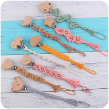 Load image into Gallery viewer, Handmade Macrame Pacifier Clip - Choose your Style - BEBIMINE LLC
