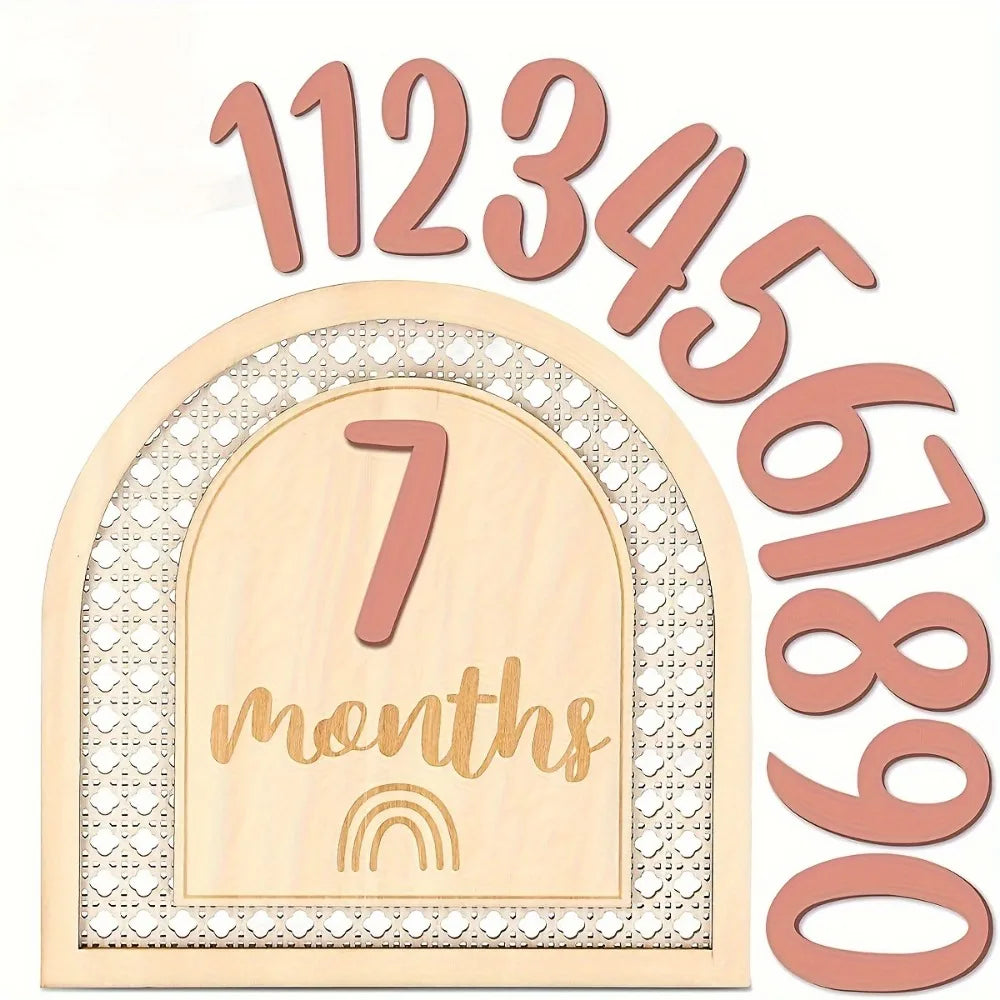 Wooden Milestone Card - Celebrate Baby's First Year and Pregnancy Journey with Adorable Birth Signs, Timeless Photo Props