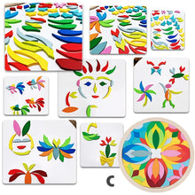 Load image into Gallery viewer, Kids Montessori Mosaic  Rainbow Wooden Puzzle - Pick your Style - BEBIMINE LLC
