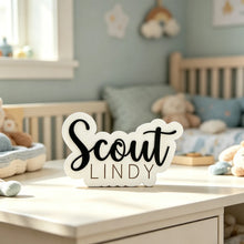 Load image into Gallery viewer, Personalized Double-Layer Wooden Name Sign – Two-Line Design

