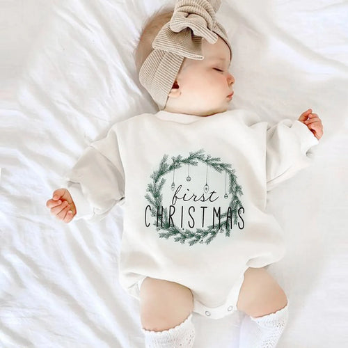 Long sleeved Christmas Romper Bodysuit - BEBIMINE LLC