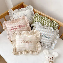 Load image into Gallery viewer, Custom Name Small Pillow with Ruffles
