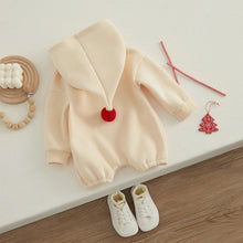 Load image into Gallery viewer, Long sleeved Christmas Romper with pointed hat - Pick your Color - BEBIMINE LLC
