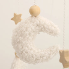 Load image into Gallery viewer, Boucle Baby Mobile Neutral Moon and Cloud Mobile Nursery Decor Cloud Cot Mobile
