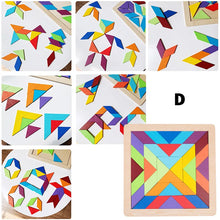 Load image into Gallery viewer, Kids Montessori Mosaic  Rainbow Wooden Puzzle - Pick your Style - BEBIMINE LLC
