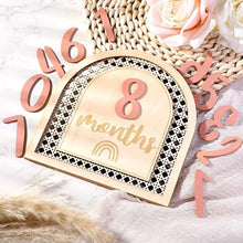 Load image into Gallery viewer, Wooden Milestone Card - Celebrate Baby&#39;s First Year and Pregnancy Journey with Adorable Birth Signs, Timeless Photo Props
