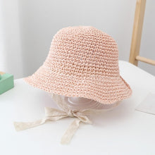 Load image into Gallery viewer, Baby Girl Beach/ Summer Crochet Straw Hat- Choose Your Color - BEBIMINE LLC
