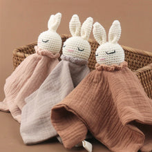 Load image into Gallery viewer, Crochet Bunny Baby Nursing Bib, Security Blanket/ Soother Towel-pick your Color
