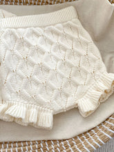 Load image into Gallery viewer, Knitted 2 pcs Clothes Set Hollow Out Long Sleeve Top and Shorts
