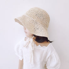 Load image into Gallery viewer, Baby Girl Beach/ Summer Crochet Straw Hat- Choose Your Color - BEBIMINE LLC
