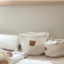 Load image into Gallery viewer, Personalized, Embroidered Storage Basket, Bear Design- Pick your Size - BEBIMINE LLC
