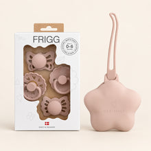 Load image into Gallery viewer, FRIGG Baby's First pacifier set with Bebimine silicone holder in Blush
