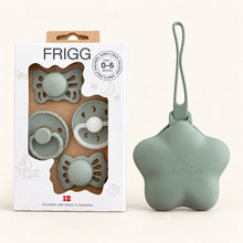 Load image into Gallery viewer, FRIGG Baby's First pacifier set with Bebimine silicone holder in Sage
