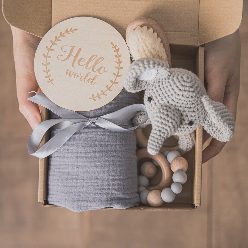 baby gift set 5 pcs- Elephant - BEBIMINE LLC