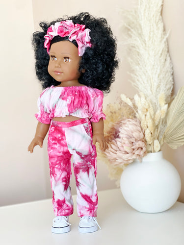 *New Beautiful Doll with Black  Hair and Tie Dye outfit - BEBIMINE LLC