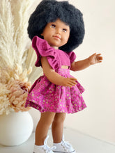 Load image into Gallery viewer, *New Beautiful Doll wie Afro hair and Dark Pink Dress - BEBIMINE LLC
