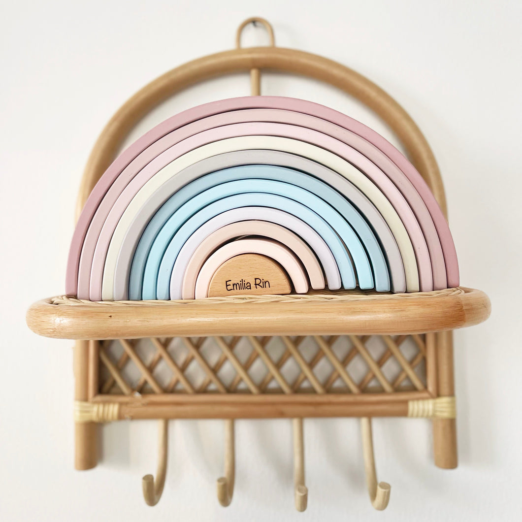 Wooden Rainbow Stacker -Customizable - BEBIMINE LLC