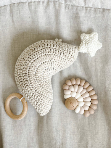 Soft Crochet Moon and Star Music Box - BEBIMINE LLC