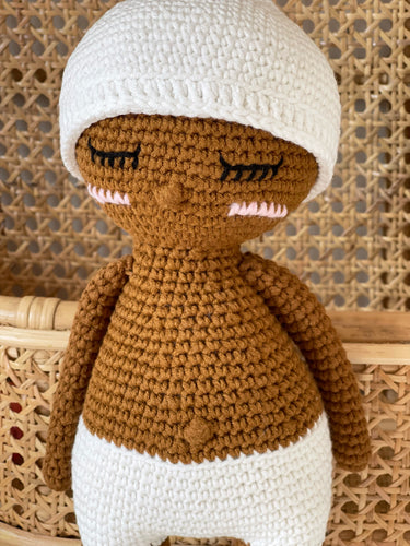 Crochet Baby Doll- brown - BEBIMINE LLC