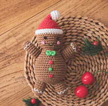 Load image into Gallery viewer, PRE Order Christmas Crochet Gift set Gingerbread Man- personalized - BEBIMINE LLC
