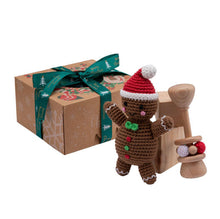 Load image into Gallery viewer, PRE Order Christmas Crochet Gift set Gingerbread Man- personalized - BEBIMINE LLC
