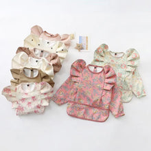 Load image into Gallery viewer, Sleeved Bib with ruffles for feeding and weaning- Choose Your Style - BEBIMINE LLC
