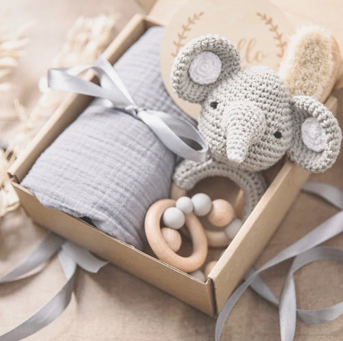 baby gift set 5 pcs- Elephant - BEBIMINE LLC